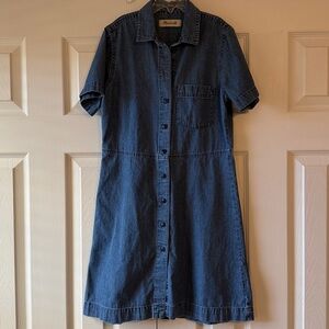 Madewell Dark Blue Denim Midi Dress